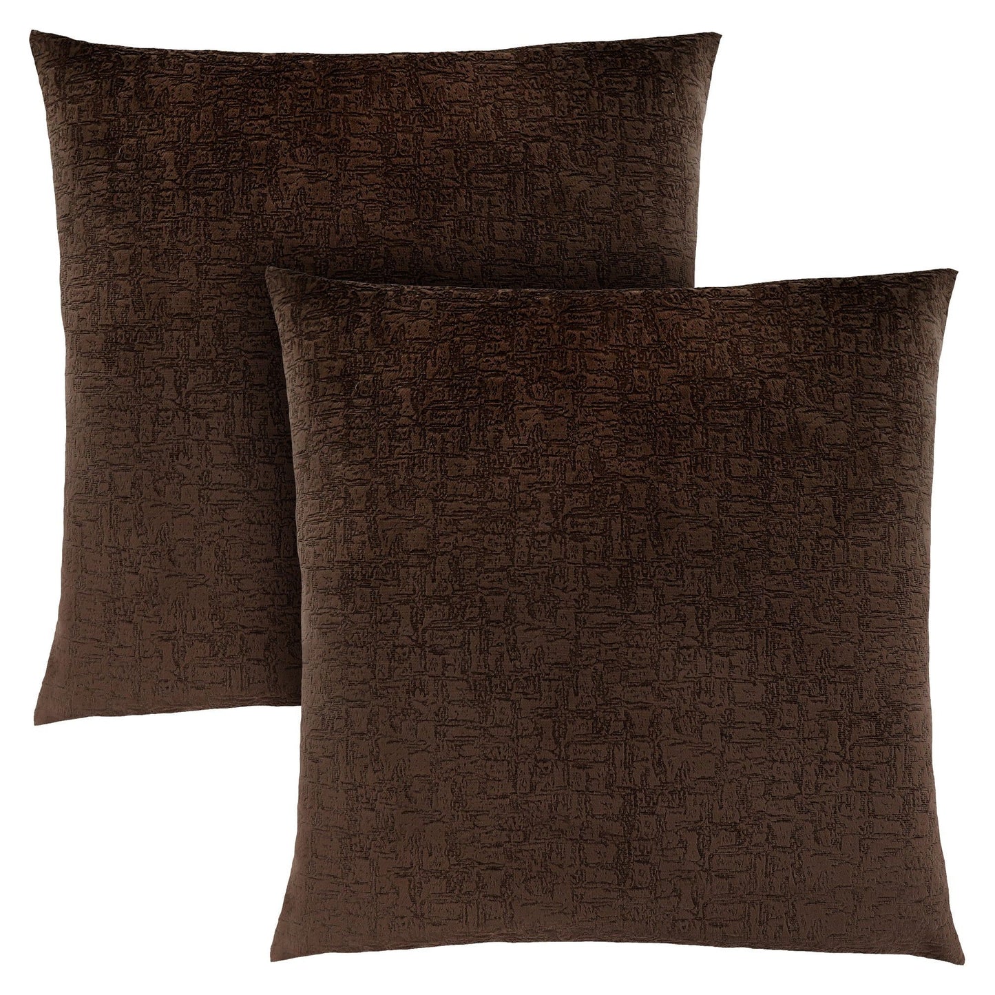 Pillow - 18"X 18" / Dark Brown Mosaic Velvet / 2Pcs