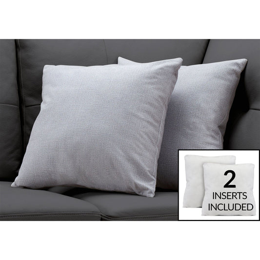 Pillow - 18"X 18" / Patterned Light Grey / 2Pcs