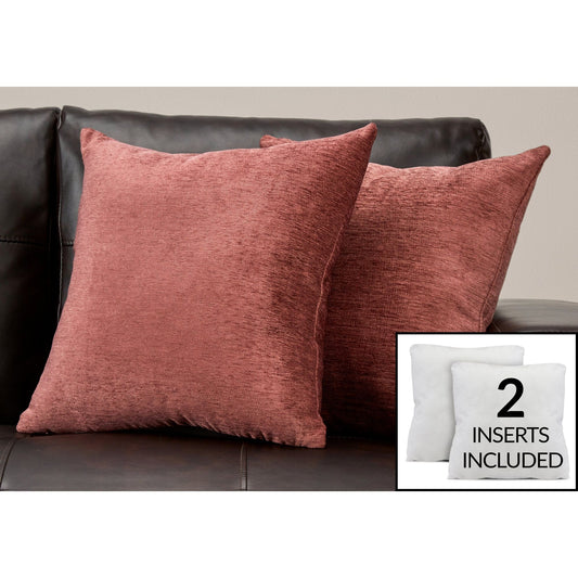 Pillow - 18"X 18" / Solid Dusty Rose / 2Pcs