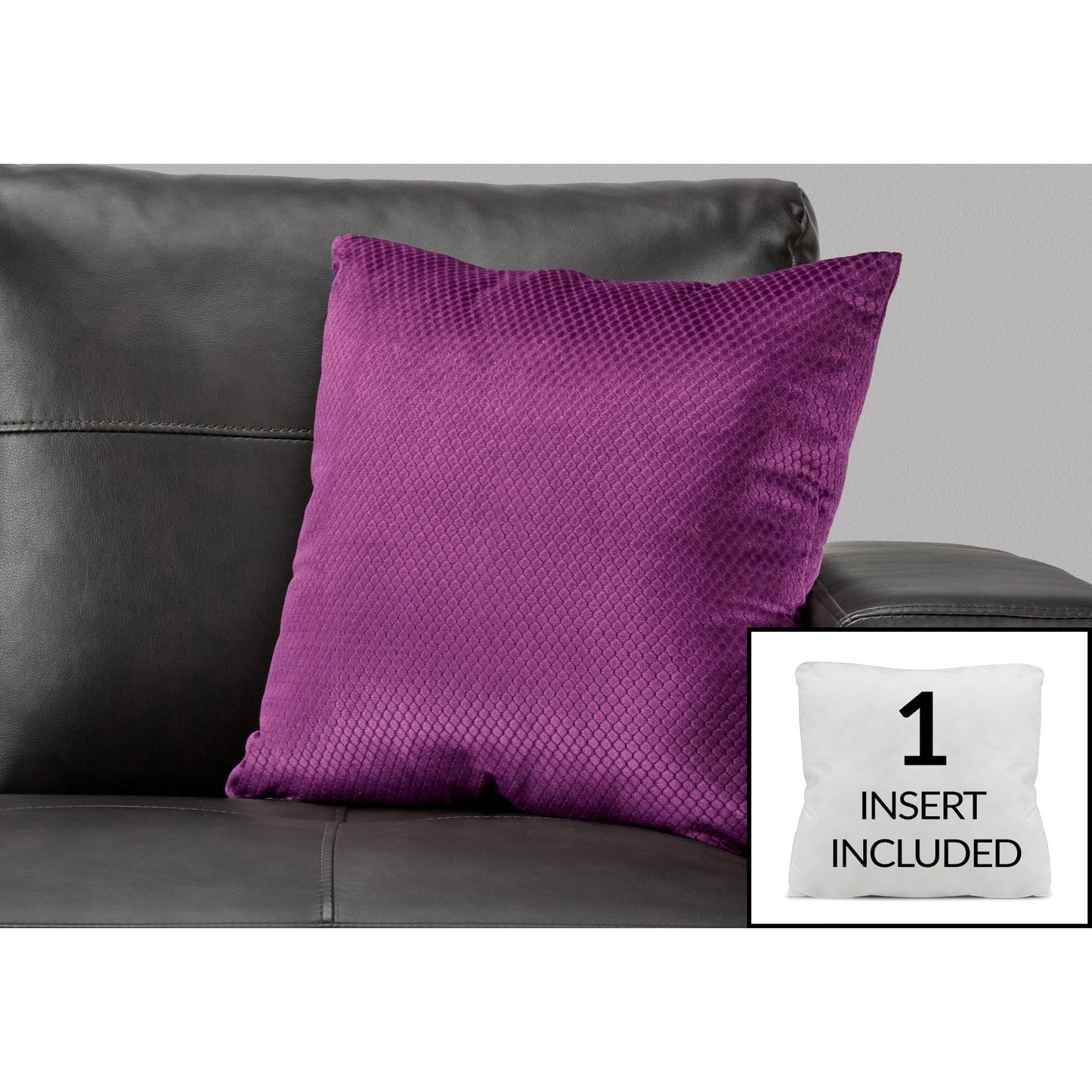 Pillow - 18"X 18" / Purple Diamond Velvet / 1Pc