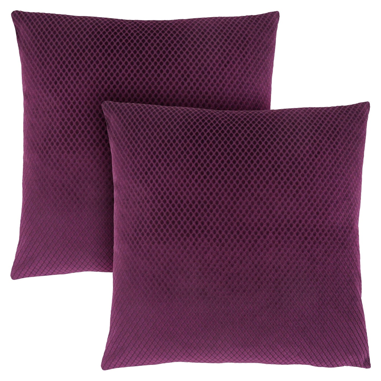 Pillow - 18"X 18" / Purple Diamond Velvet / 2Pcs