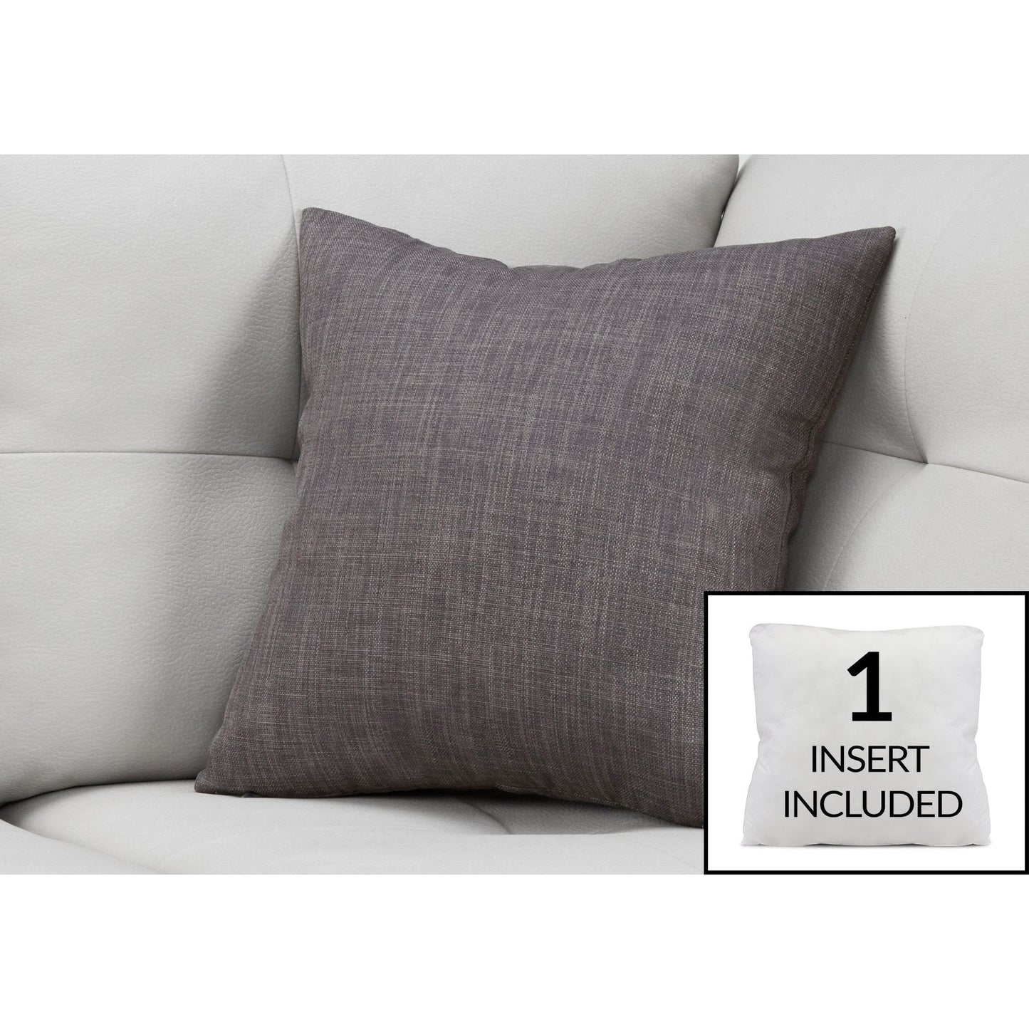 Pillow - 18"X 18" / Linen Patterned Dark Grey / 1Pc