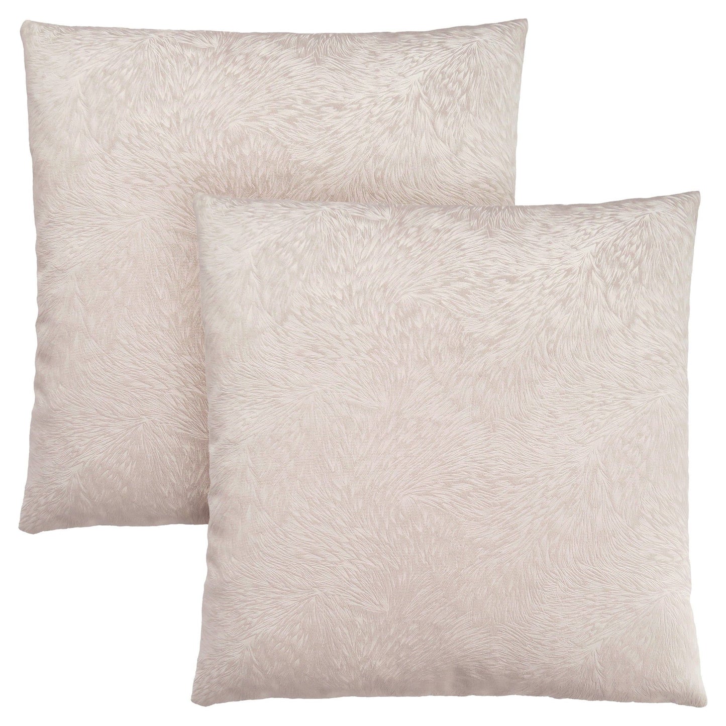 Pillow - 18"X 18" / Light Taupe Feathered Velvet / 2Pcs