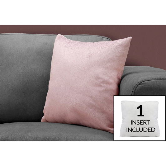 Pillow - 18"X 18" / Light Pink Feathered Velvet / 1Pc