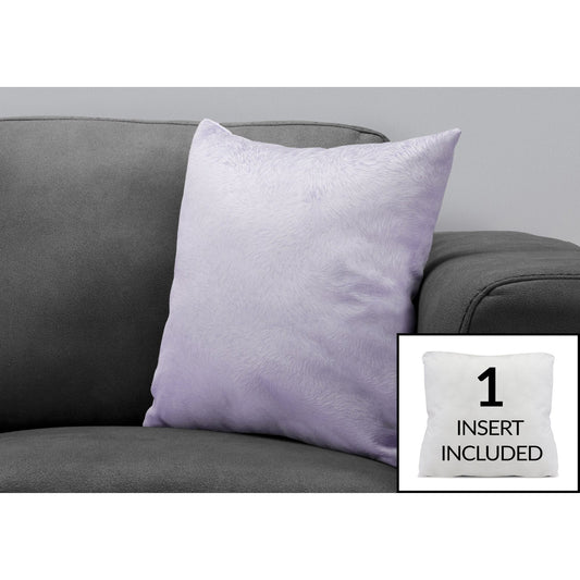 Pillow - 18"X 18" / Light Purple Feathered Velvet / 1Pc