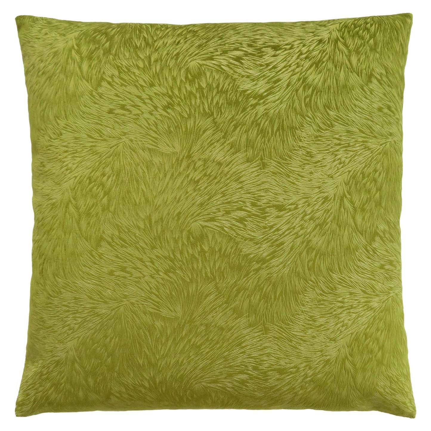 Pillow - 18"X 18" / Lime Green Feathered Velvet / 1Pc