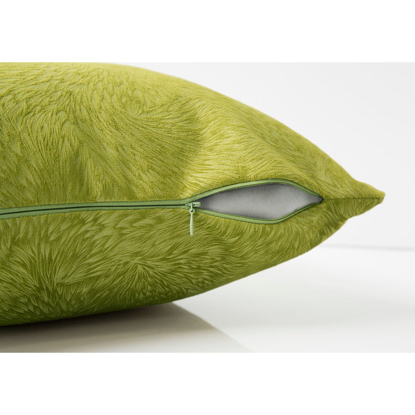 Pillow - 18"X 18" / Lime Green Feathered Velvet / 1Pc