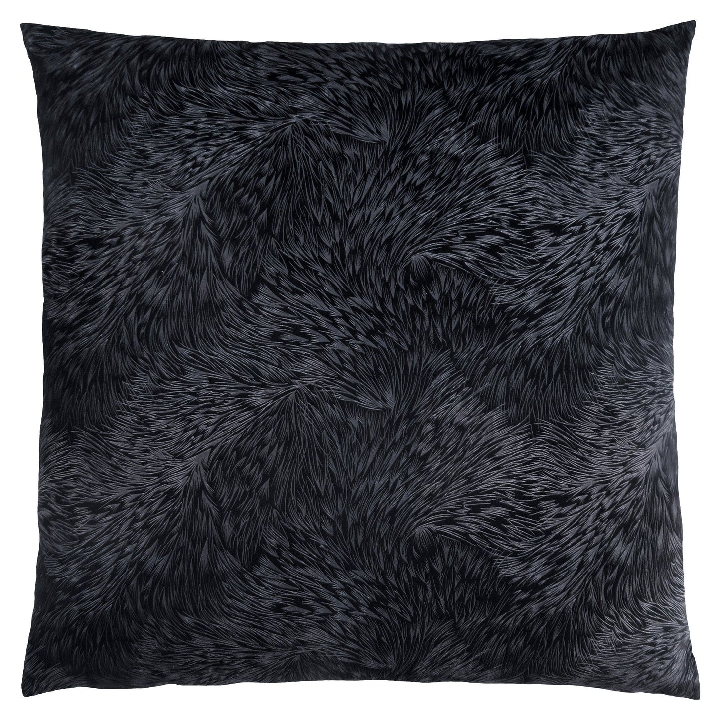 Pillow - 18"X 18" / Black Feathered Velvet / 1Pc