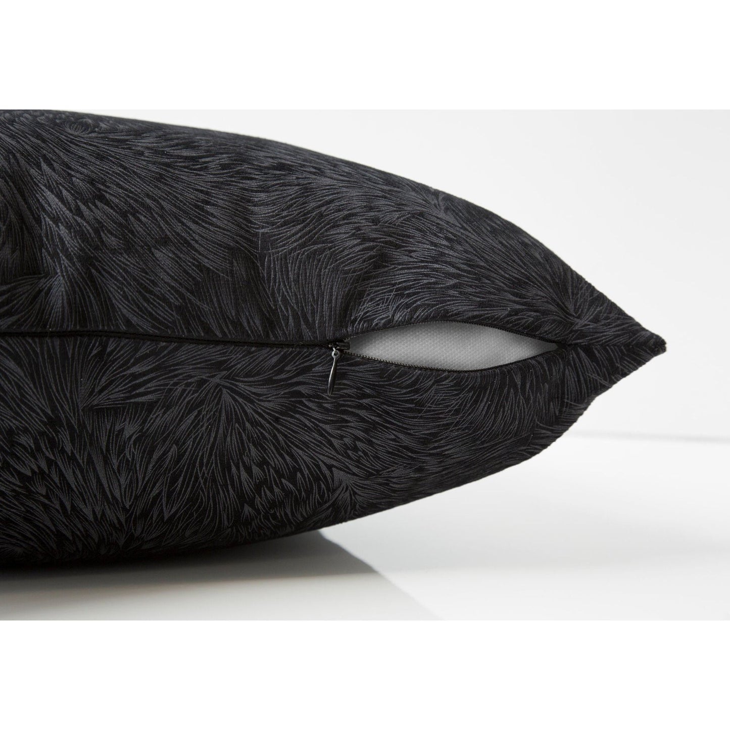 Pillow - 18"X 18" / Black Feathered Velvet / 1Pc