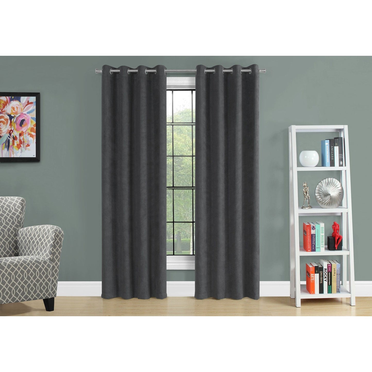 Curtain Panel - 2Pcs / 54"W X 84"H Grey Room Darkening