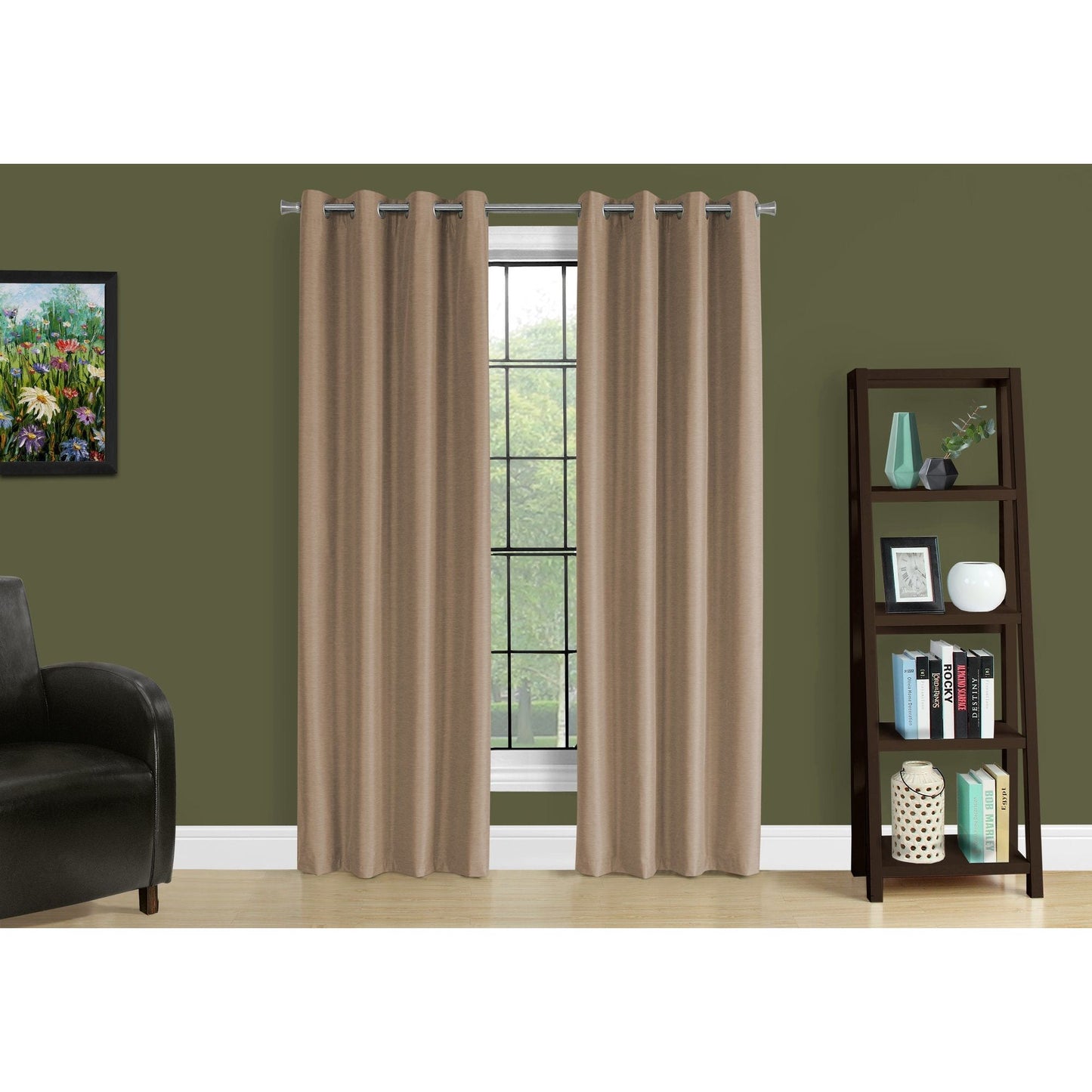 Curtain Panel - 2Pcs / 52"W X 84"H Brown Solid Blackout