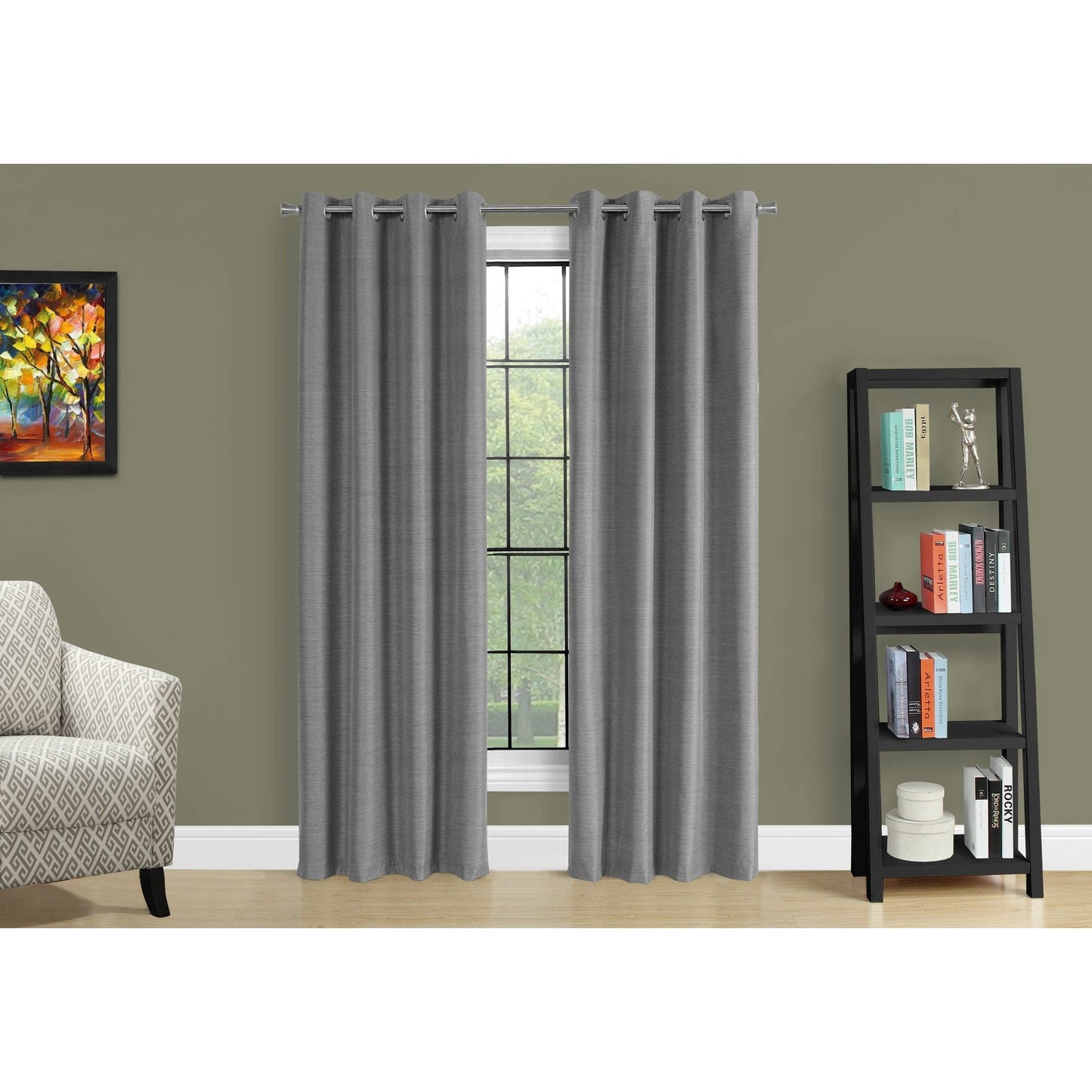 Curtain Panel - 2Pcs / 52"W X 95"H Grey Solid Blackout