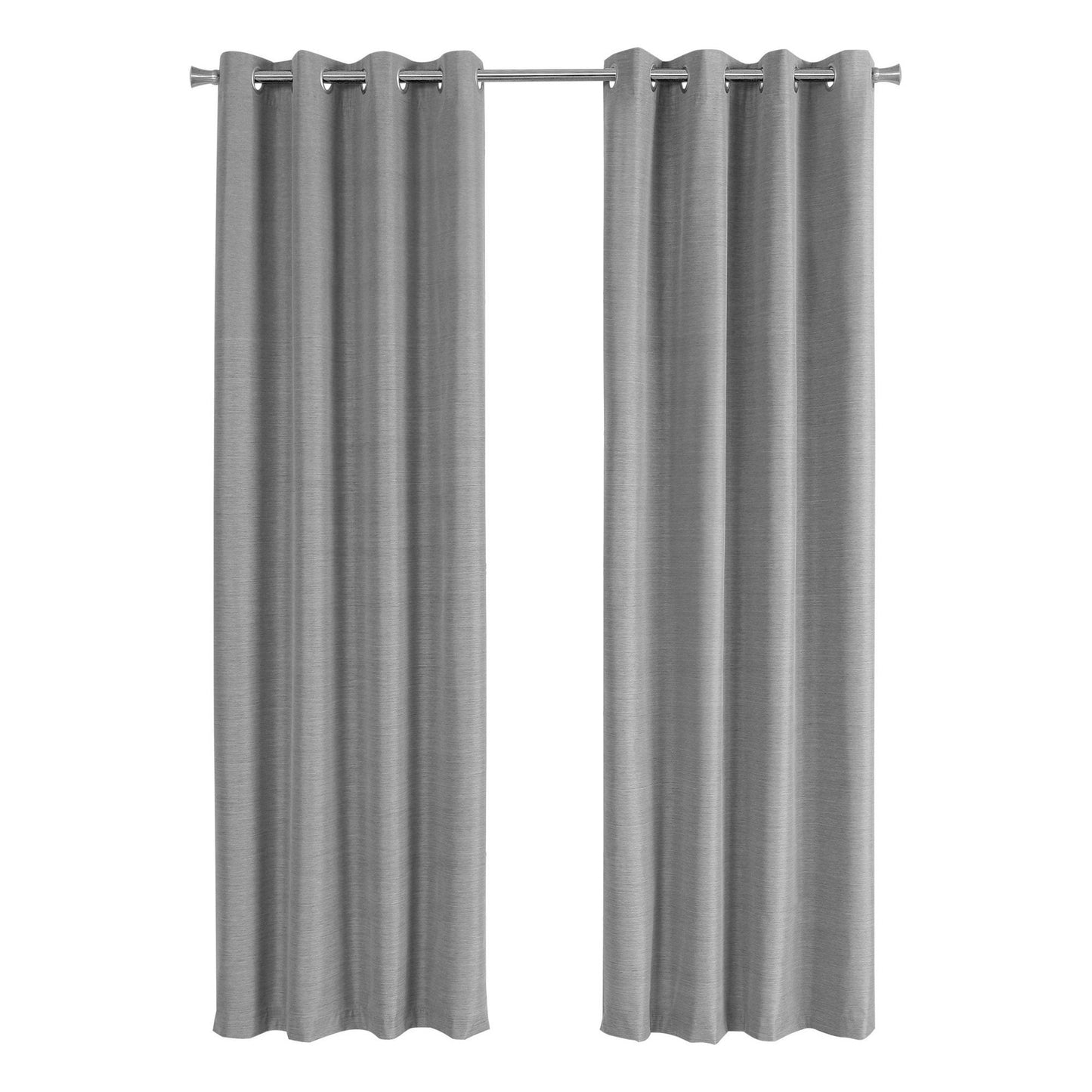 Curtain Panel - 2Pcs / 52"W X 95"H Grey Solid Blackout