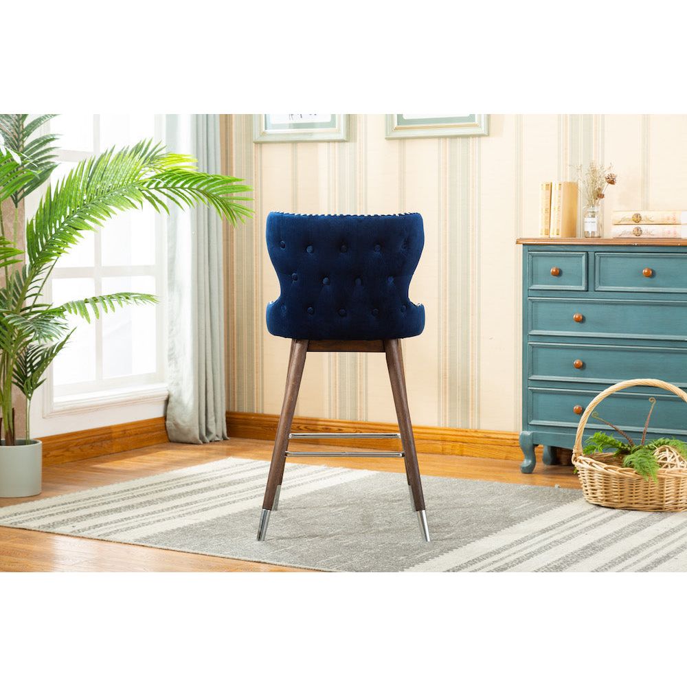 Marbella Counter Stool 27” (Set of 2) - Blue Velvet